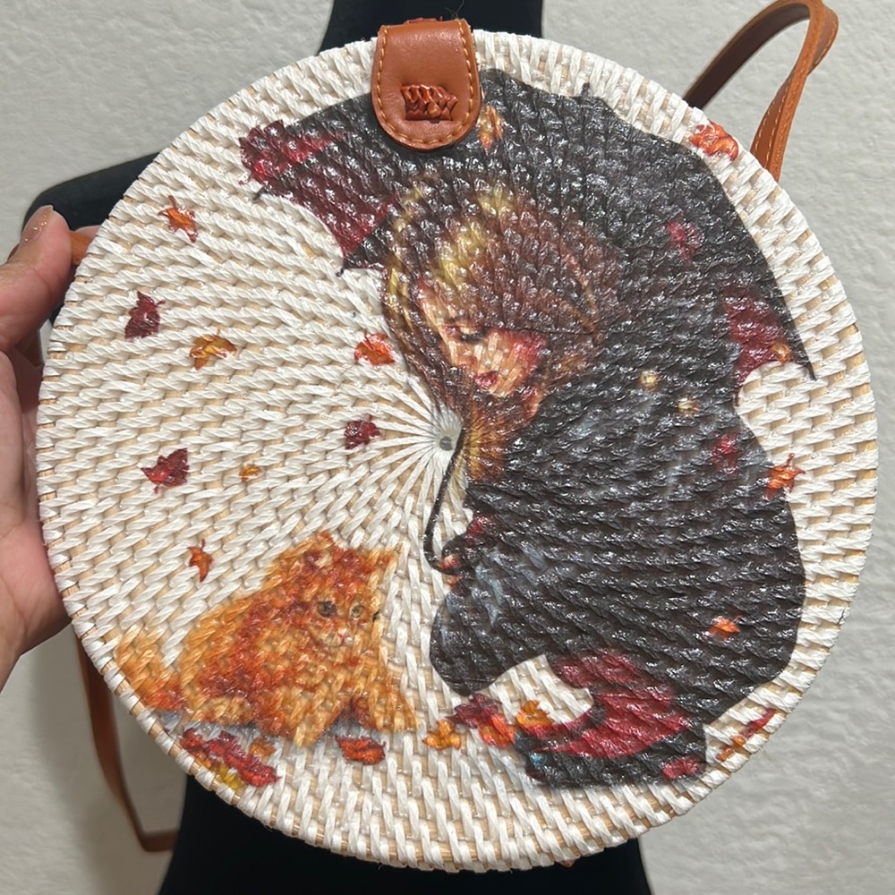 Bali Rattan Round Crossbody Bag